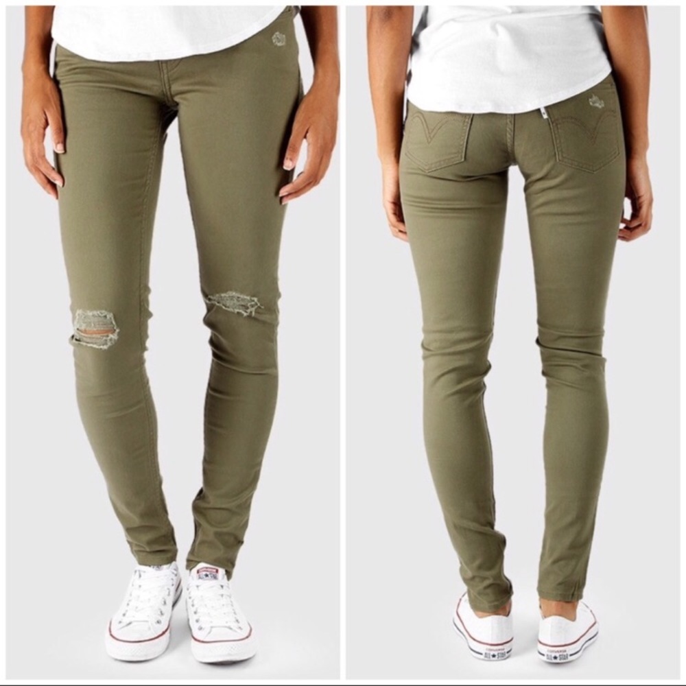 Levi’s 535 super skinny jean army green
